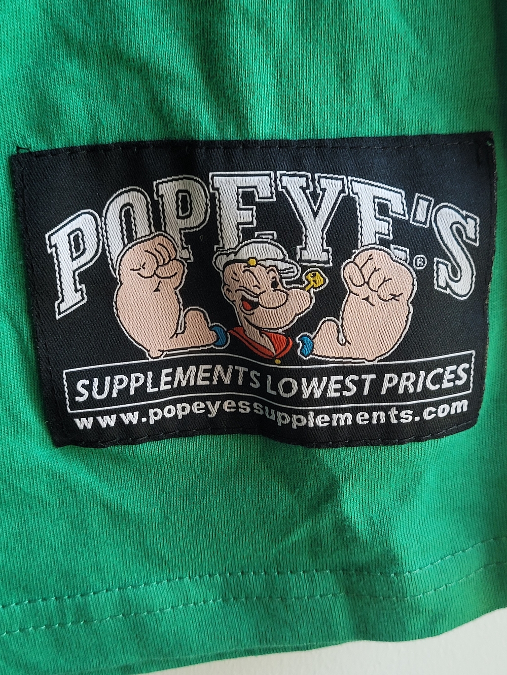 Popeye's Supplements Graphic Tee Women's L Green Logo Cartoon Cotton T-Shirt - Picture 4 of 6